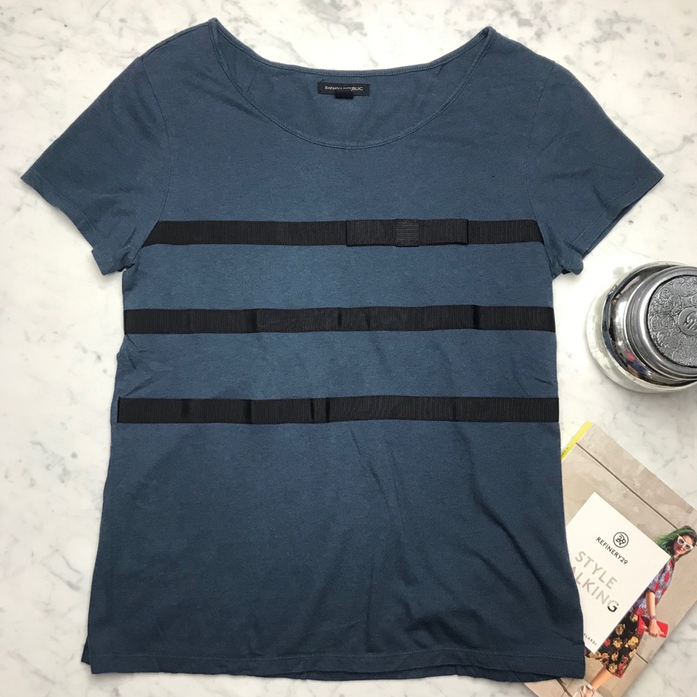 Banana Republic Factory Short Sleeve Ribbon Top